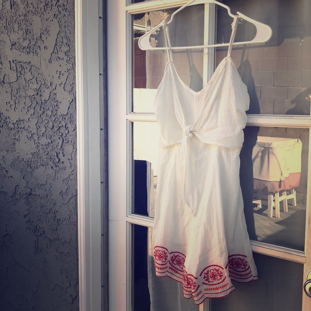 Flying Tomato Tie Front White Romper